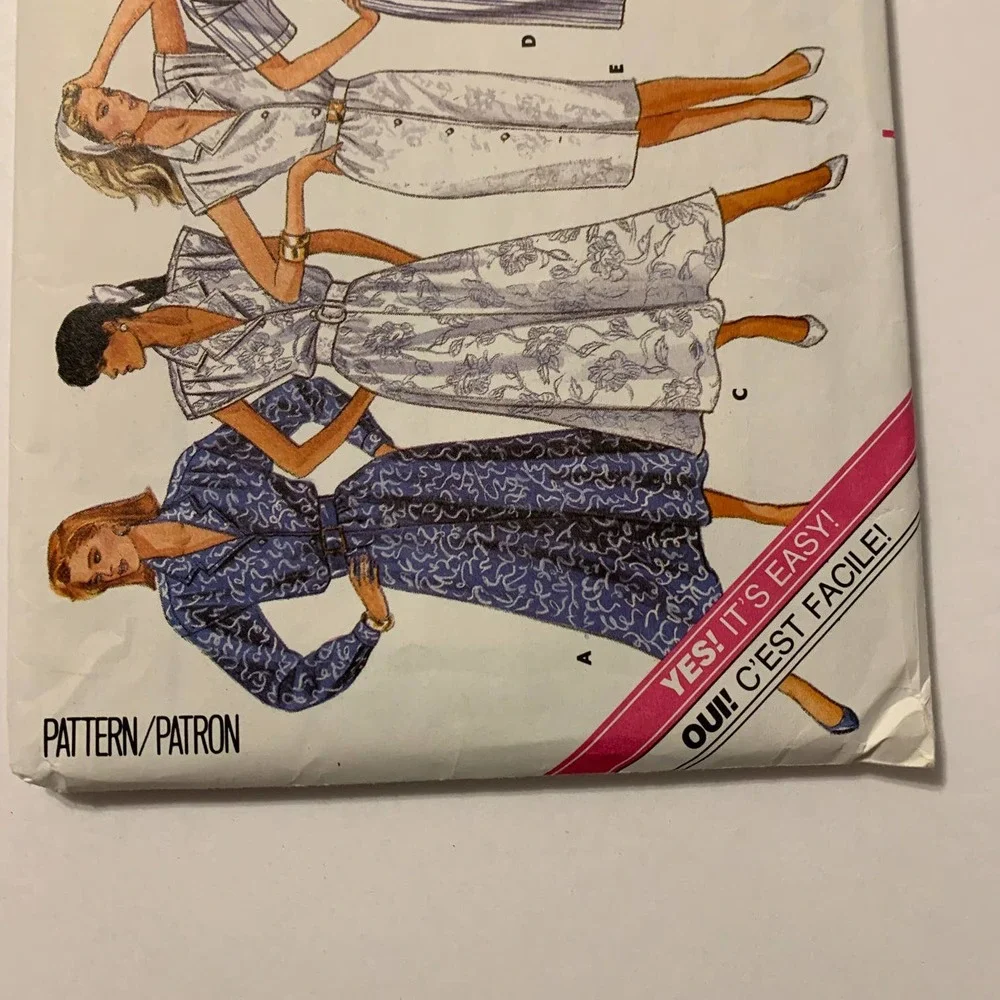 Butterick Vintage 1980's Pattern #4734 Women's Dresses Sizes 14, 16 and‎ 18